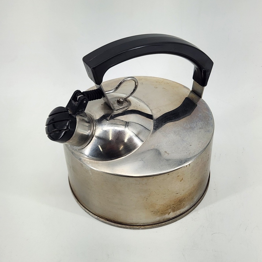 Vintage Farberware Tea Kettle 7.25 Inch Stainless Steel Korea Stovetop